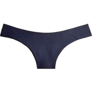 J. Crew Curved Waist Cheeky Bikini Bottom Navy Blue Size Medium NWT
